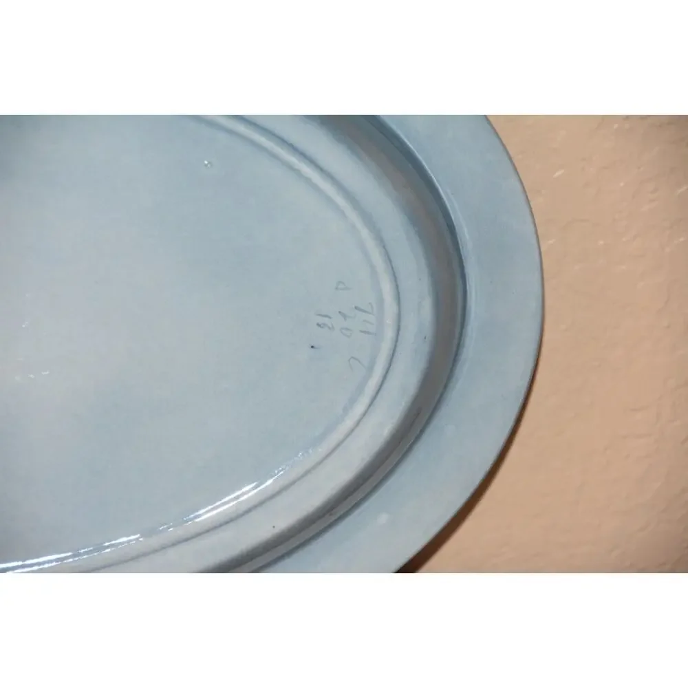 Felix Tissot Fantasia Taxco Mexican Artisan Modernist Pottery Oval Bowl Platter